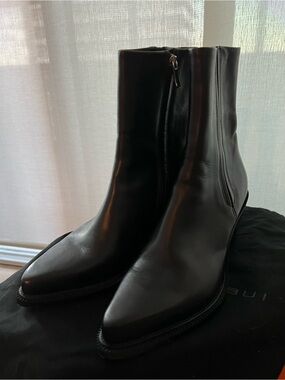 Barbara Bui Black Leather Pointed Toe Ankle Boots